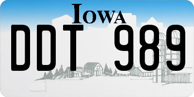 IA license plate DDT989