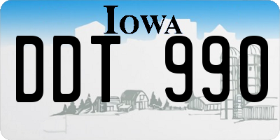 IA license plate DDT990