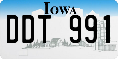 IA license plate DDT991