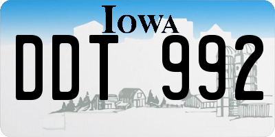 IA license plate DDT992