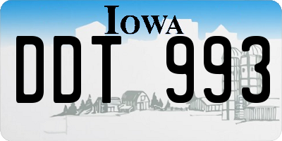 IA license plate DDT993