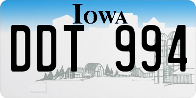 IA license plate DDT994
