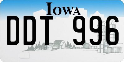 IA license plate DDT996