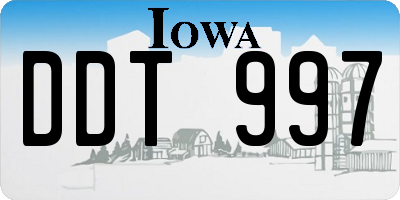 IA license plate DDT997