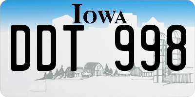 IA license plate DDT998