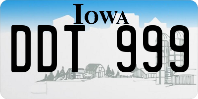 IA license plate DDT999