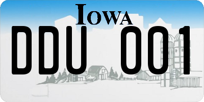 IA license plate DDU001
