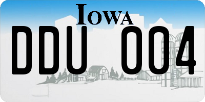 IA license plate DDU004