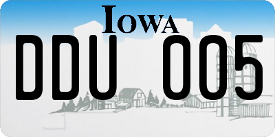 IA license plate DDU005