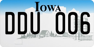 IA license plate DDU006
