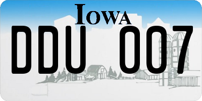 IA license plate DDU007
