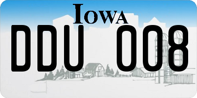 IA license plate DDU008