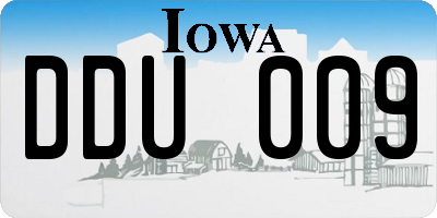 IA license plate DDU009