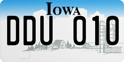 IA license plate DDU010
