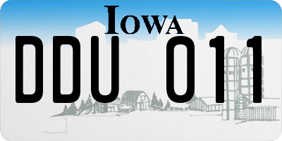 IA license plate DDU011
