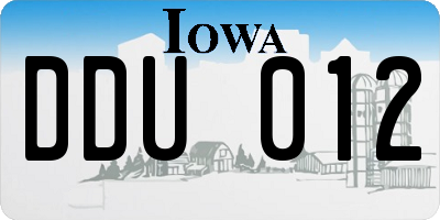 IA license plate DDU012