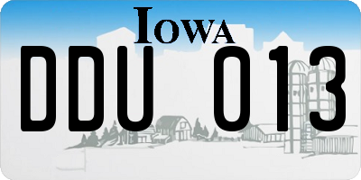 IA license plate DDU013