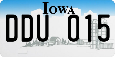 IA license plate DDU015