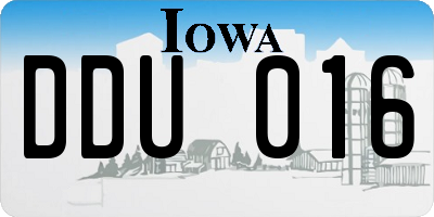 IA license plate DDU016