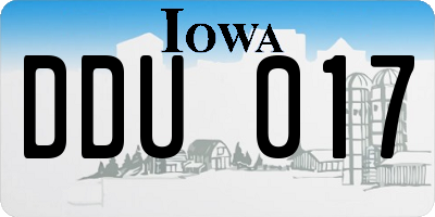 IA license plate DDU017