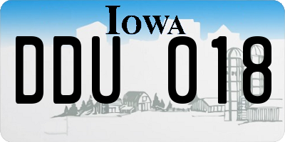 IA license plate DDU018