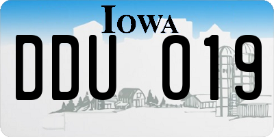 IA license plate DDU019