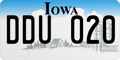 IA license plate DDU020