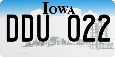 IA license plate DDU022