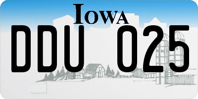 IA license plate DDU025