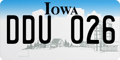 IA license plate DDU026