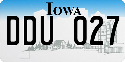 IA license plate DDU027