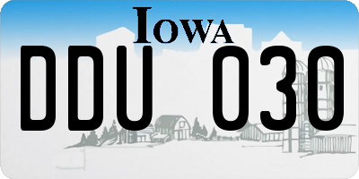 IA license plate DDU030