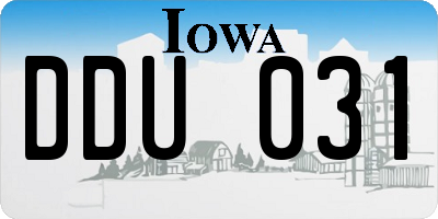 IA license plate DDU031