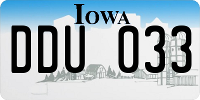 IA license plate DDU033