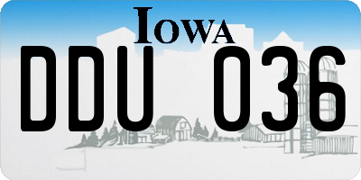 IA license plate DDU036