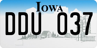 IA license plate DDU037
