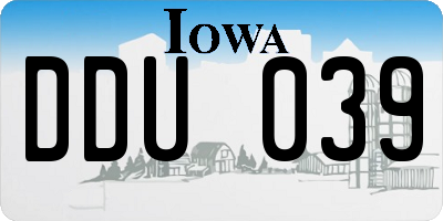IA license plate DDU039