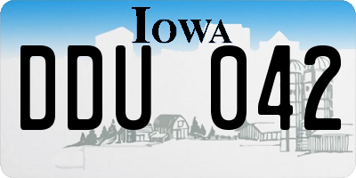 IA license plate DDU042