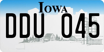 IA license plate DDU045
