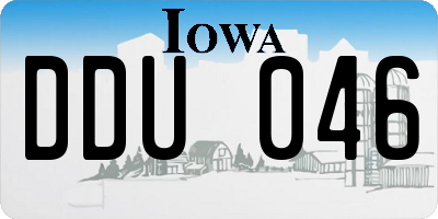 IA license plate DDU046