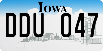 IA license plate DDU047