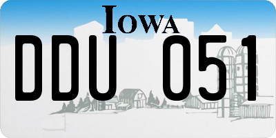 IA license plate DDU051