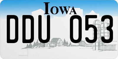 IA license plate DDU053