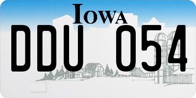 IA license plate DDU054