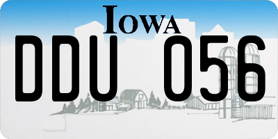 IA license plate DDU056