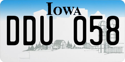 IA license plate DDU058