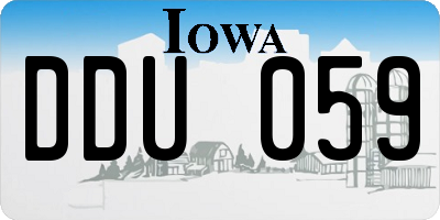 IA license plate DDU059