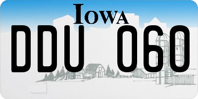 IA license plate DDU060
