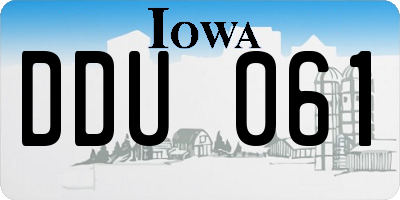 IA license plate DDU061