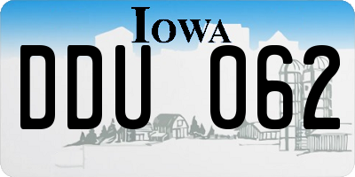 IA license plate DDU062
